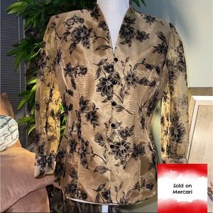 Gold/Black jacket with sheer sleeves